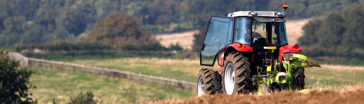 Image of tractor on agricultural land.